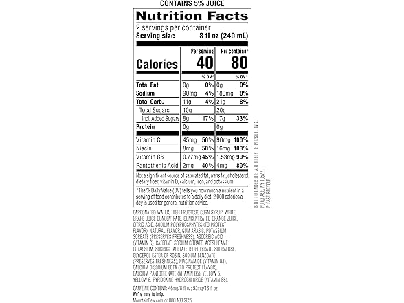 Mountain Dew Kickstart, Orange Citrus, 12Pk