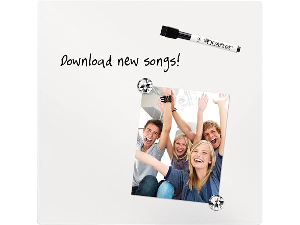 Quartet Frameless Tile Magnetic Dry-Erase Board, 14" x 14"