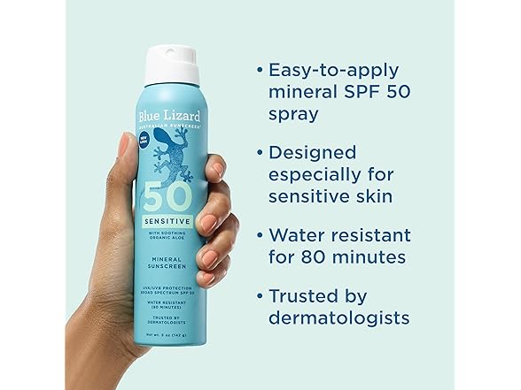 Blue Lizard Sensitive Mineral SPF 50 Spr