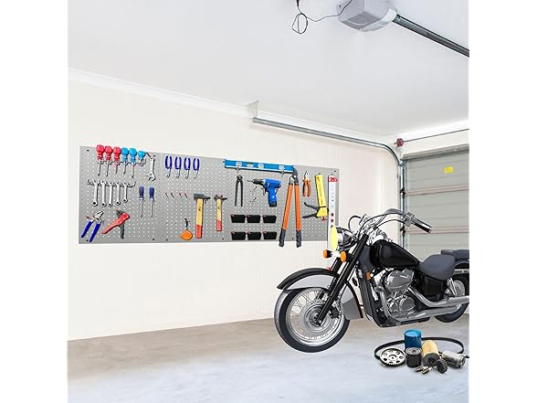 LUGO 24"x16" Metal Pegboard Wall Organizer, 128-PC