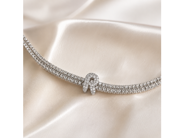 Initial Tennis + Cuban CZ Bracelet