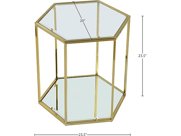 Sei Gold Glass & Steel End/Side Table