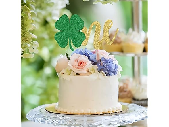Shamrock First Birthday Cake Topper