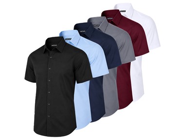 $29.99, Was $79.99, 62% Off! 4Pk Mens S/S Cotton Stretch Dress Shirt (S-3XL) dealfomo