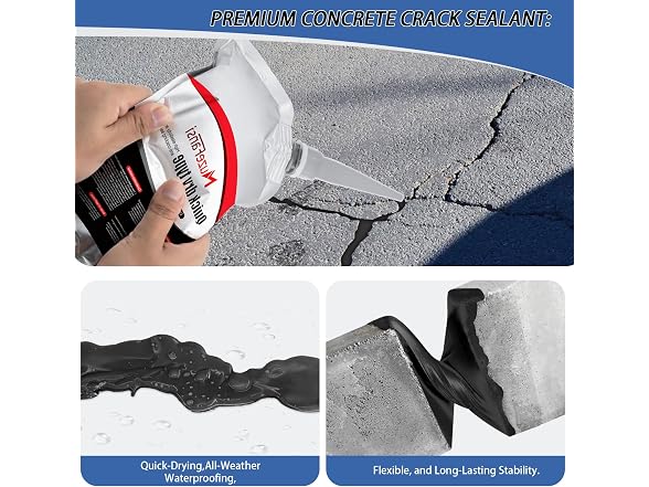 Asphalt Crack Filler, 4 Pack Fast-Dry Driveway Concrete