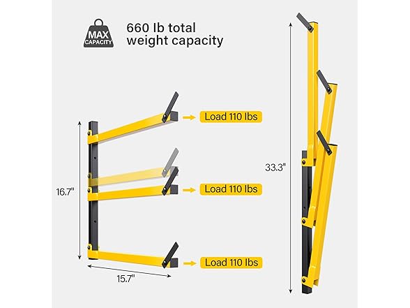 GREENER Lumber Storage Rack Folding, 4 Pack
