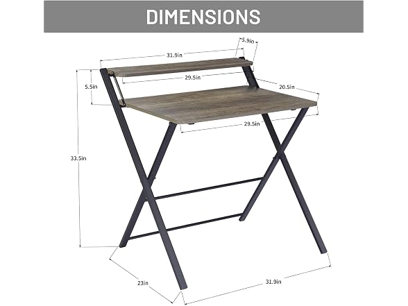Folding Desk Foldable Table Space Saving Computer Table