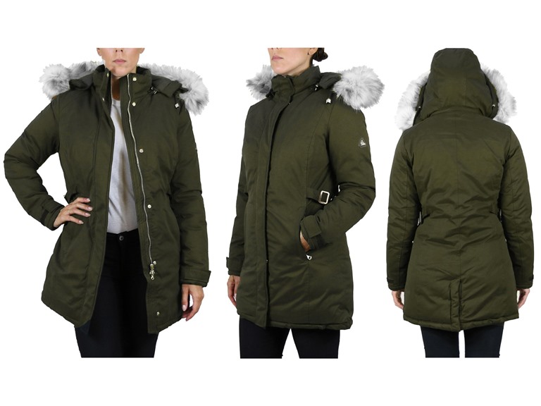 Womens Parka Jacket w/ Detachable Hood