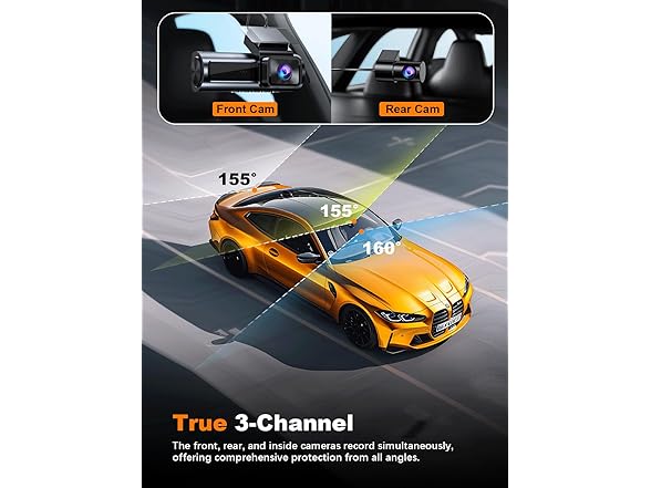Nanoby 4K 3 Channel Dash Cam Front and Rear