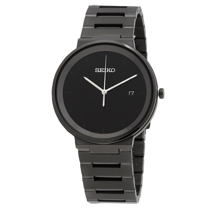 Seiko Essentials Quartz Black Sunray Dial Watch - Gallery 2