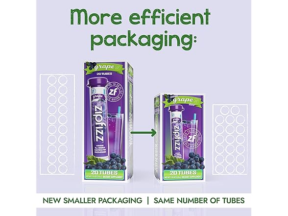 Zipfizz Daily Energy Drink Powder, Grape, 20 Pack