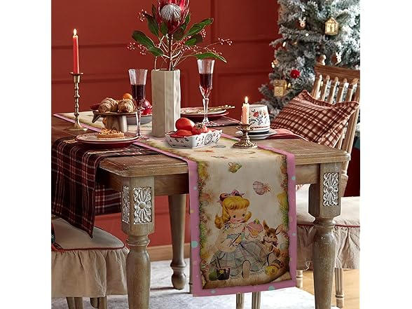 Racenaf Vintage Easter Table Runner