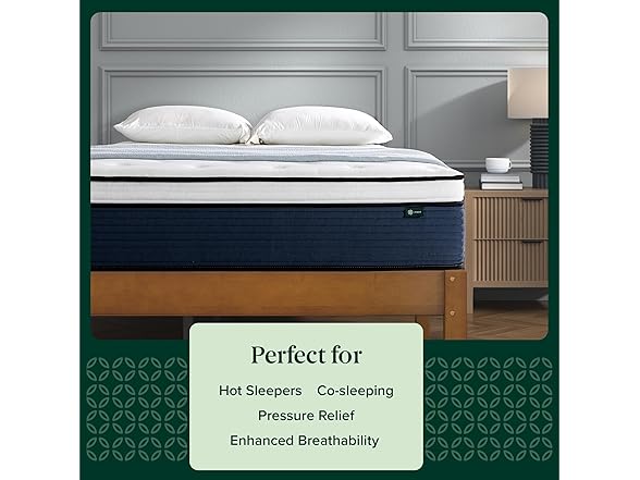 ZINUS 12" Comfort Support Hybrid Mattress