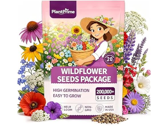 PlantPrime 4oz Wildflower Seed Bulk Mix
