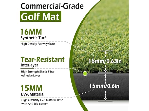 Bearwill Golf Mat 31mm - Choose Size