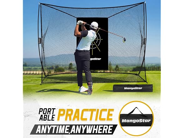 Mangostar 10x7ft Golf Practice Net Set