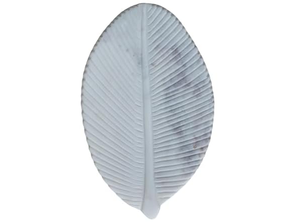 Creative Co-Op Marble Leaf-Shaped Decorative Dish