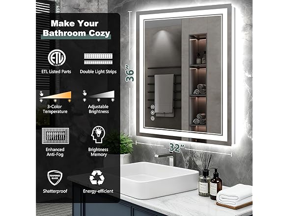LED Bathroom Mirror with Lights