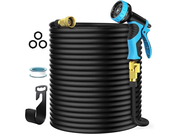 NEWESY 100FT Expandable Garden Hose with Nozzle BLACK