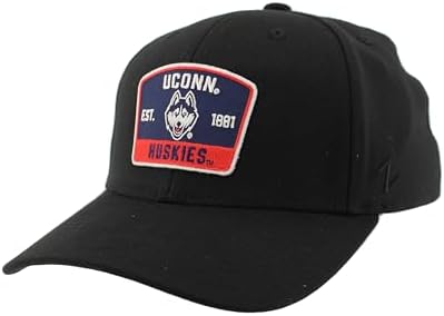ZHATS Men's Standard NCAA Officially Licensed Fitted Hat ZH Patch Switchback Black, Large