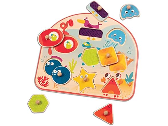 B. toys – Sea Treasures Wood Peg Puzzle