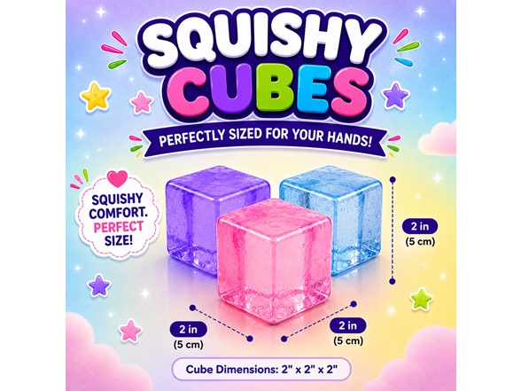 Twilight Squishy Sensory Toys Ice Cube, 3PK