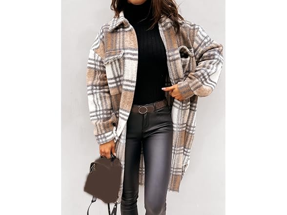 Meyhad Women (L) Casual Lapel Button Down Coat