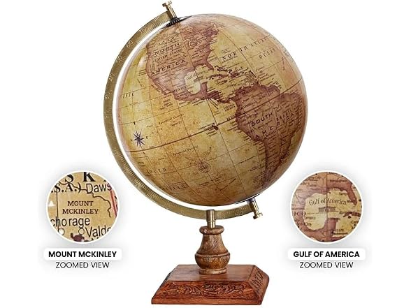 World Globe with Gulf of America