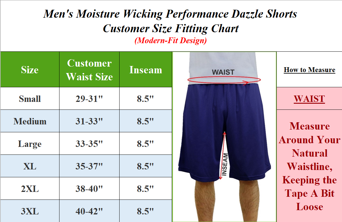 5Pk Mens Performance Dazzle Shorts - Gallery 7