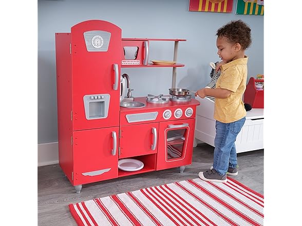 KidKraft Red Vintage Wooden Play Kitchen
