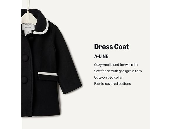 Girls Wool Blend Dress Coat | Your Color Choice