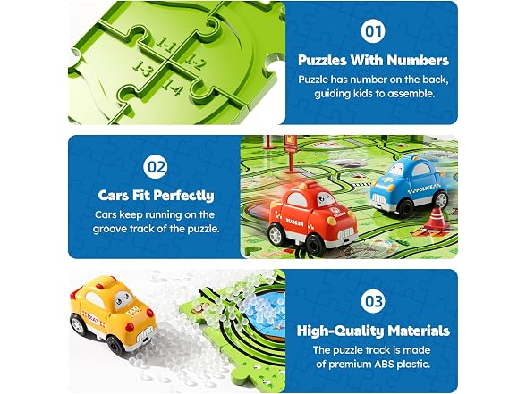 64-Piece Floor Puzzle Race Track 2-Pack