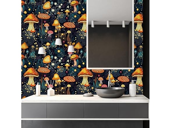 MAGAFA Fairytale Mushroom Peel & Stick Wallpaper