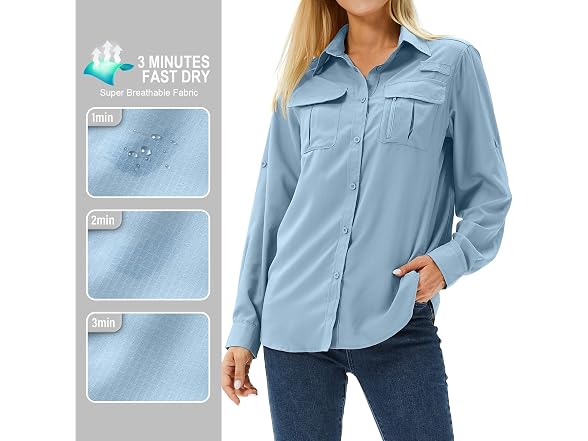 Toumett Women (L) UPF Long Sleeve UV Sun Shirts