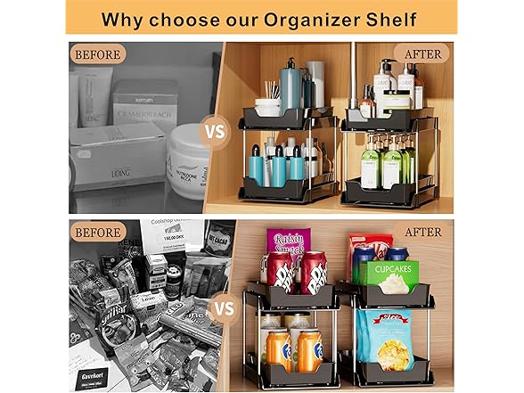 JLKDQ Bathroom Under Sink Organizers