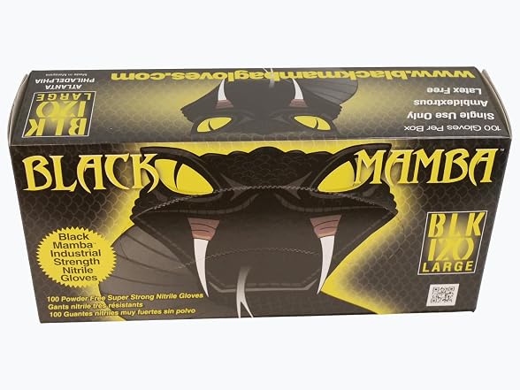 Black Mamba Super Strong Nitrile 100 Glove (LARGE)