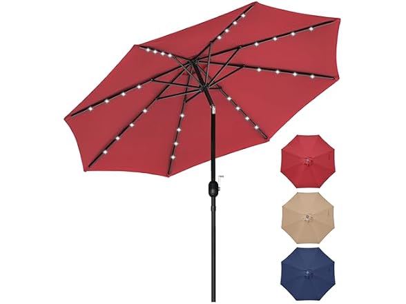 YSSOA 9ft Solar LED Lighted Patio, Red