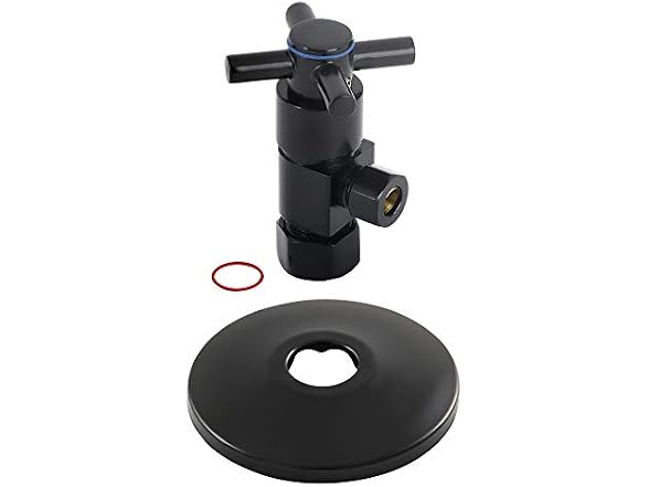 Kingston Brass Ceramic Hardisc Cartridge Angle Stop, Black
