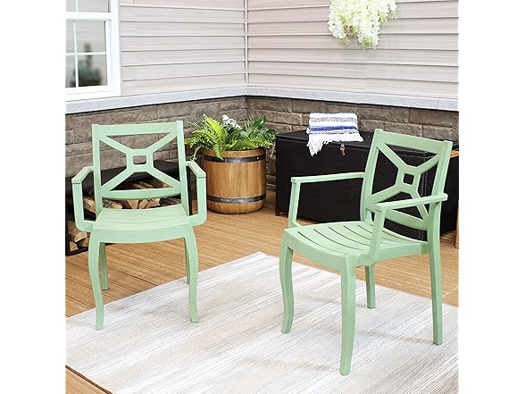 Sunnydaze Decor Tristana Arm Chairs Green