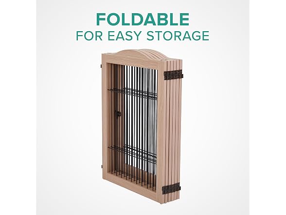 Arf Pets Dog Gates With metal 6 Panels Walnut