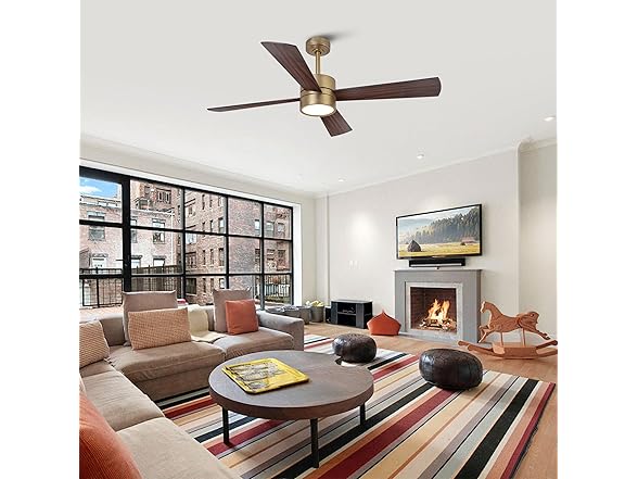 Parrot Uncle CPS1268GD-RGB-PU 52" Gold Ceiling Fan