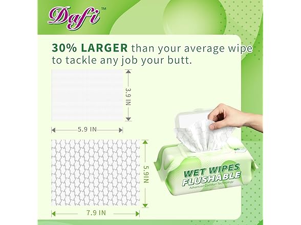 DAFI Flushable Wipes 80ct