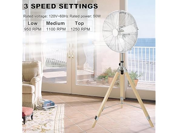 Simple Deluxe Retro Tripod Fan