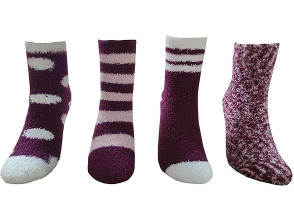 Amazon Essentials Unisex 4 Pairs Kids' Fuzzy Cozy