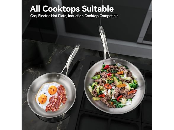 Duxtop Whole-Clad Tri-Ply Stainless Steel Induction Cookware Set, 10PC Set 