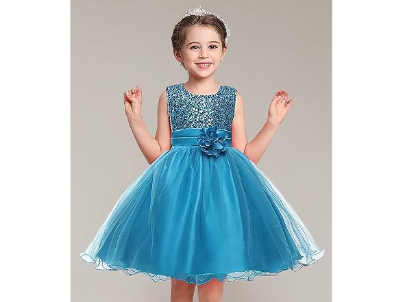 Super Fairy Girls (4-5T) Flower Sequin Mesh Dress