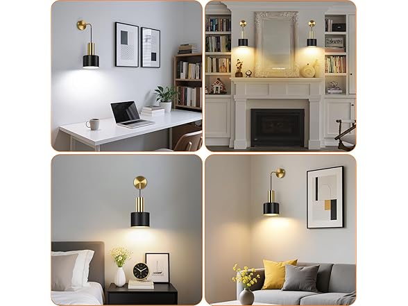 VerRon Rechargeable Battery Operated Wall Sconce, 2PK