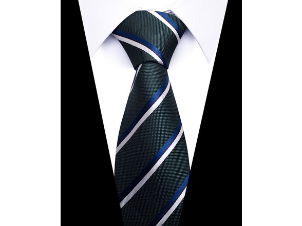 Formal Men’s Necktie - Forest Green Stripe