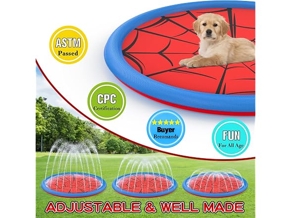 Betheaces 67in Non-Slip Splash Pad Kids