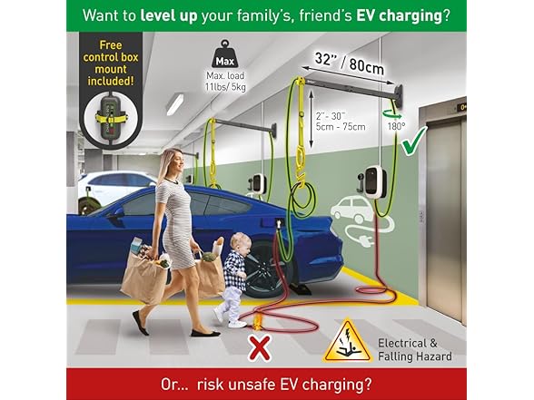 Barkan EV80WM 32" EV Charging Cable Wall Arm